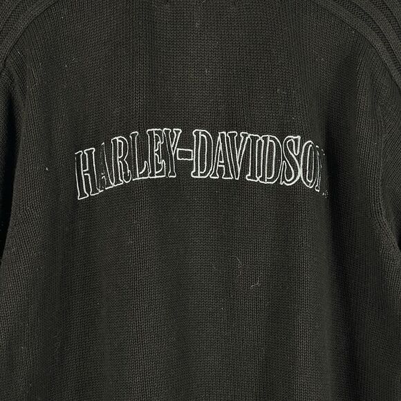 EUC Harley Davidson Icon Black 1/4 Zip Pullover Men's Large‎ USA Made - Picture 4 of 10